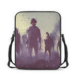 Halloween Zombie Crowd Print Rectangular Crossbody Bag
