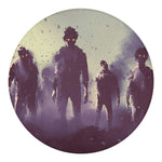 Halloween Zombie Crowd Print Round Blanket