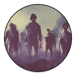 Halloween Zombie Crowd Print Round Floor Mat