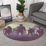 Halloween Zombie Crowd Print Round Rug