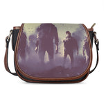Halloween Zombie Crowd Print Saddle Bag