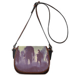 Halloween Zombie Crowd Print Saddle Bag