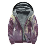 Halloween Zombie Crowd Print Sherpa Lined Zip Up Hoodie