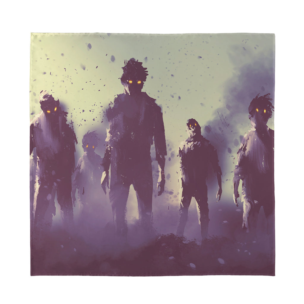 Halloween Zombie Crowd Print Silk Bandana