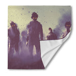 Halloween Zombie Crowd Print Silk Bandana