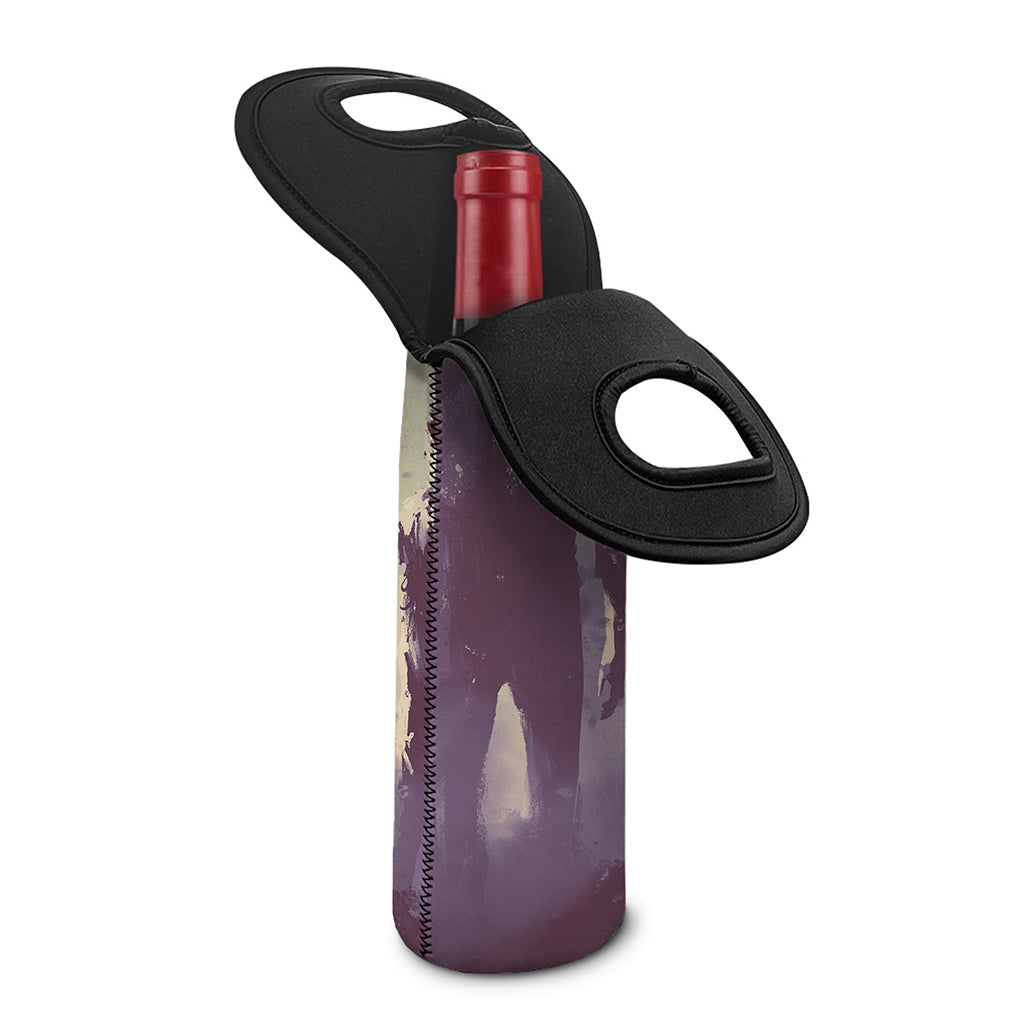 Halloween Zombie Crowd Print Single Neoprene Wine Tote