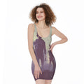 Halloween Zombie Crowd Print Sleeveless Bodycon Dress