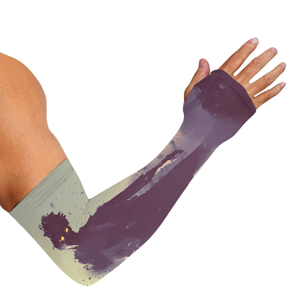 Halloween Zombie Crowd Print Sun Protection Arm Sleeves