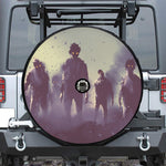 Halloween Zombie Crowd Print Tire Cover With Camera Hole