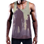 Halloween Zombie Crowd Print Training Tank Top