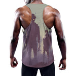 Halloween Zombie Crowd Print Training Tank Top