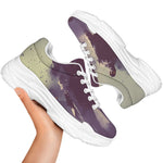 Halloween Zombie Crowd Print White Chunky Shoes