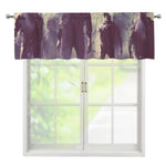 Halloween Zombie Crowd Print Window Valance