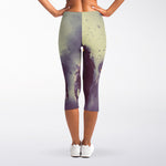 Halloween Zombie Crowd Print Women's Capri Leggings