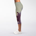 Halloween Zombie Crowd Print Women's Capri Leggings