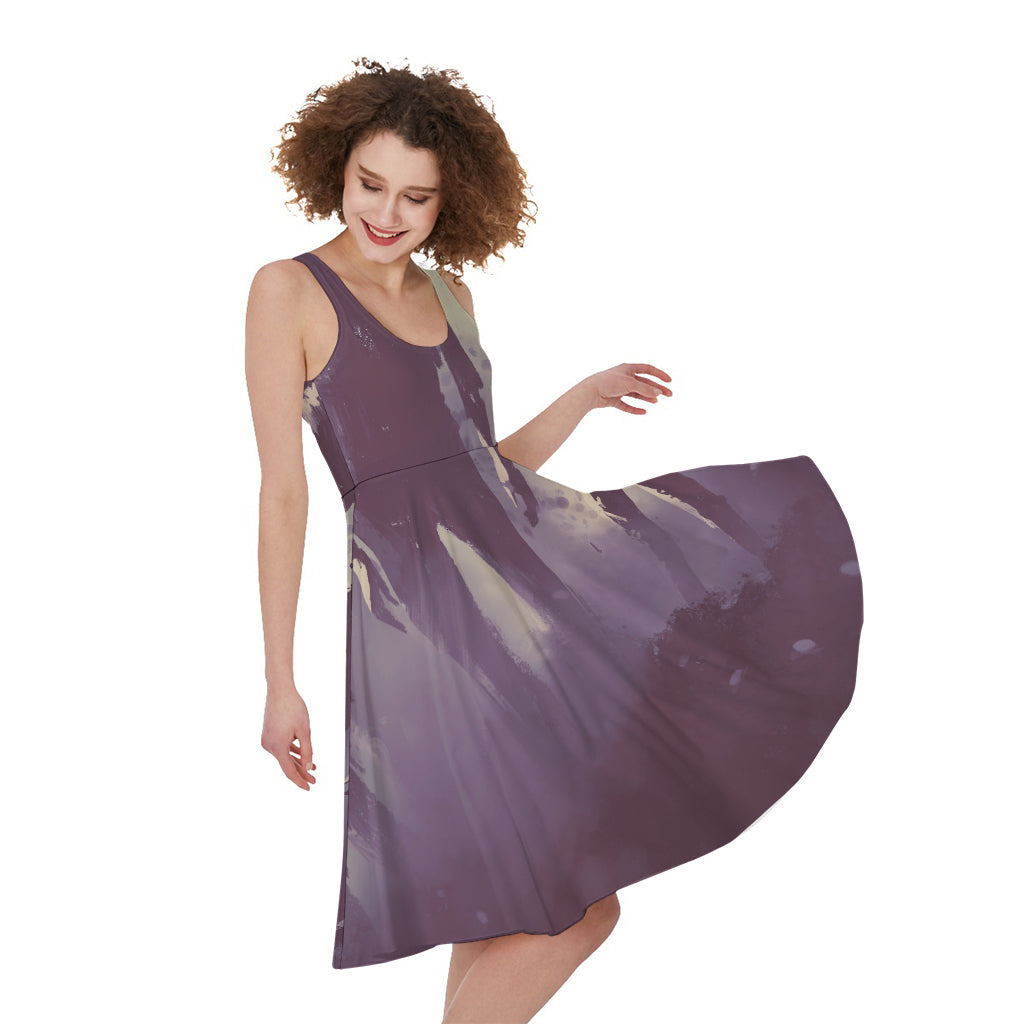 Halloween Zombie Crowd Print Women's Sleeveless Dress
