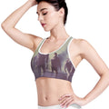 Halloween Zombie Crowd Print Women's Sports Bra