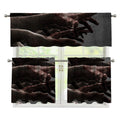 Halloween Zombie Hands Print 3 Piece Kitchen Curtains