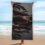 Halloween Zombie Hands Print Beach Towel