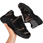 Halloween Zombie Hands Print Black Chunky Shoes