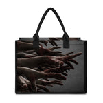Halloween Zombie Hands Print Canvas Tote Bag