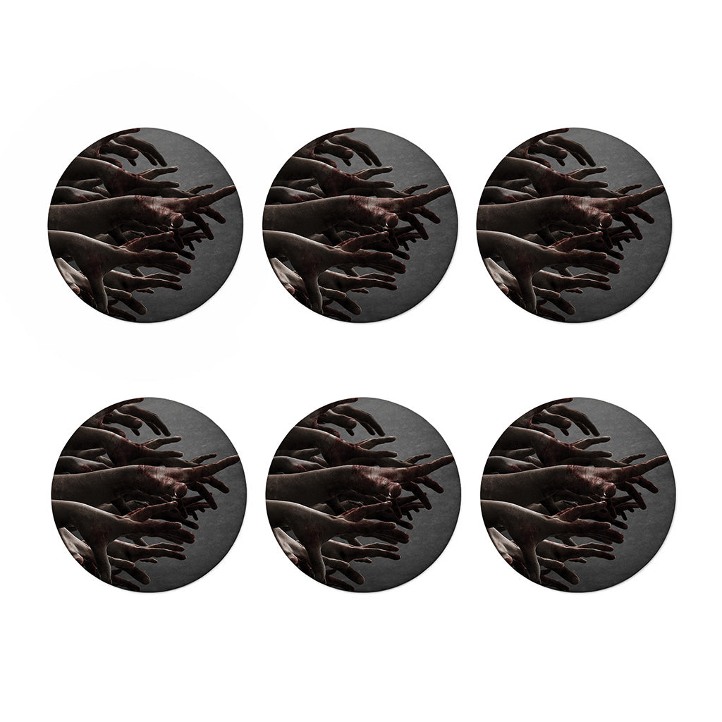 Halloween Zombie Hands Print Coaster Set