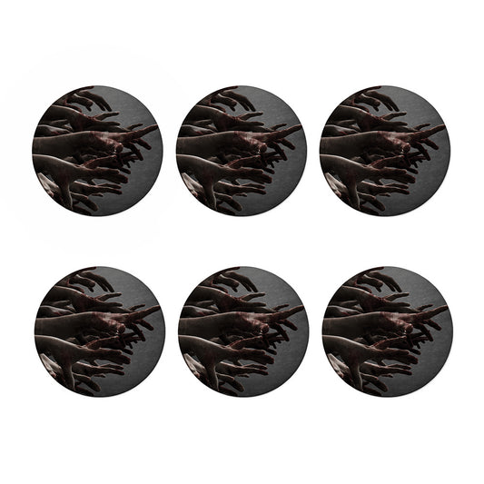 Halloween Zombie Hands Print Coaster Set