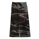 Halloween Zombie Hands Print Cotton Front Slit Maxi Skirt