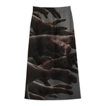 Halloween Zombie Hands Print Cotton Front Slit Maxi Skirt