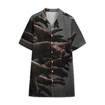 Halloween Zombie Hands Print Cotton Hawaiian Shirt