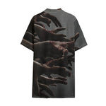 Halloween Zombie Hands Print Cotton Hawaiian Shirt