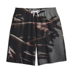 Halloween Zombie Hands Print Cotton Shorts