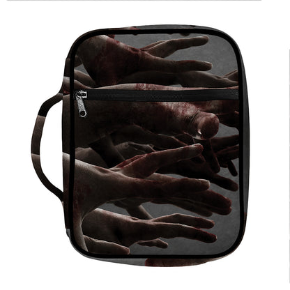 Halloween Zombie Hands Print Front Pocket Bible Bag