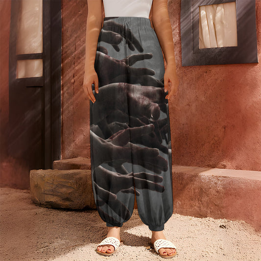 Halloween Zombie Hands Print Harem Pants