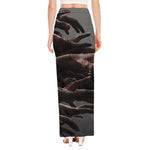 Halloween Zombie Hands Print High Slit Maxi Skirt