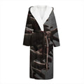 Halloween Zombie Hands Print Hooded Bathrobe