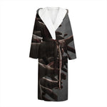 Halloween Zombie Hands Print Hooded Bathrobe