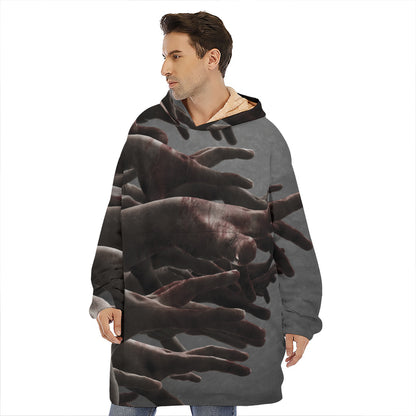 Halloween Zombie Hands Print Hoodie Blanket