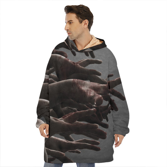 Halloween Zombie Hands Print Hoodie Blanket