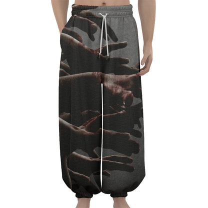Halloween Zombie Hands Print Lantern Pants