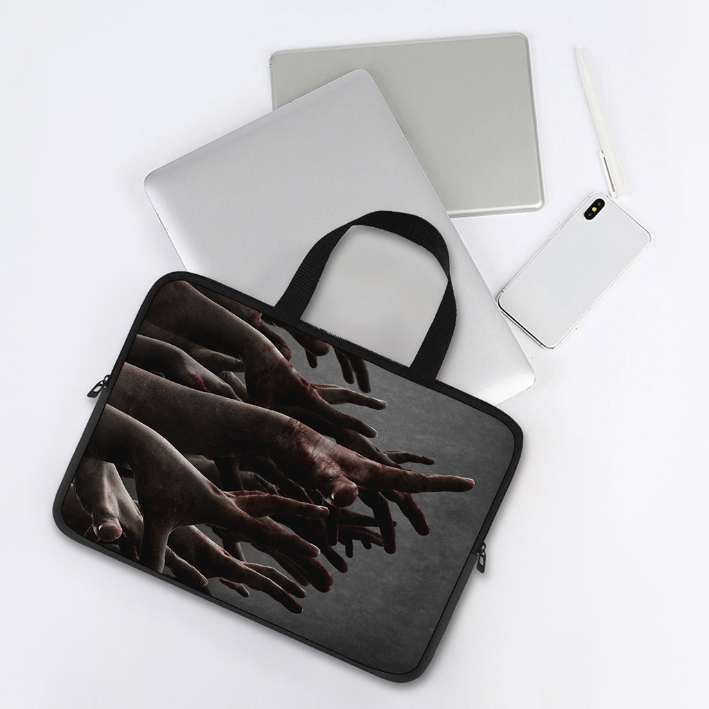 Halloween Zombie Hands Print Laptop Sleeve With Handle