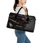 Halloween Zombie Hands Print Leather Duffle Bag