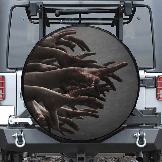 Halloween Zombie Hands Print Leather Spare Tire Cover