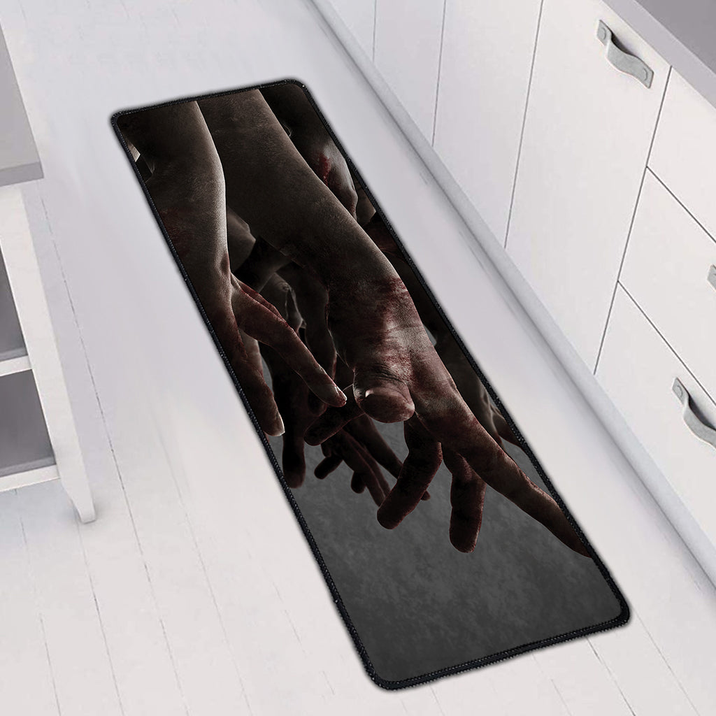Halloween Zombie Hands Print Long Kitchen Mat