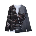 Halloween Zombie Hands Print Long Sleeve Short Coat