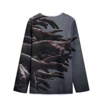Halloween Zombie Hands Print Long Sleeve Short Coat