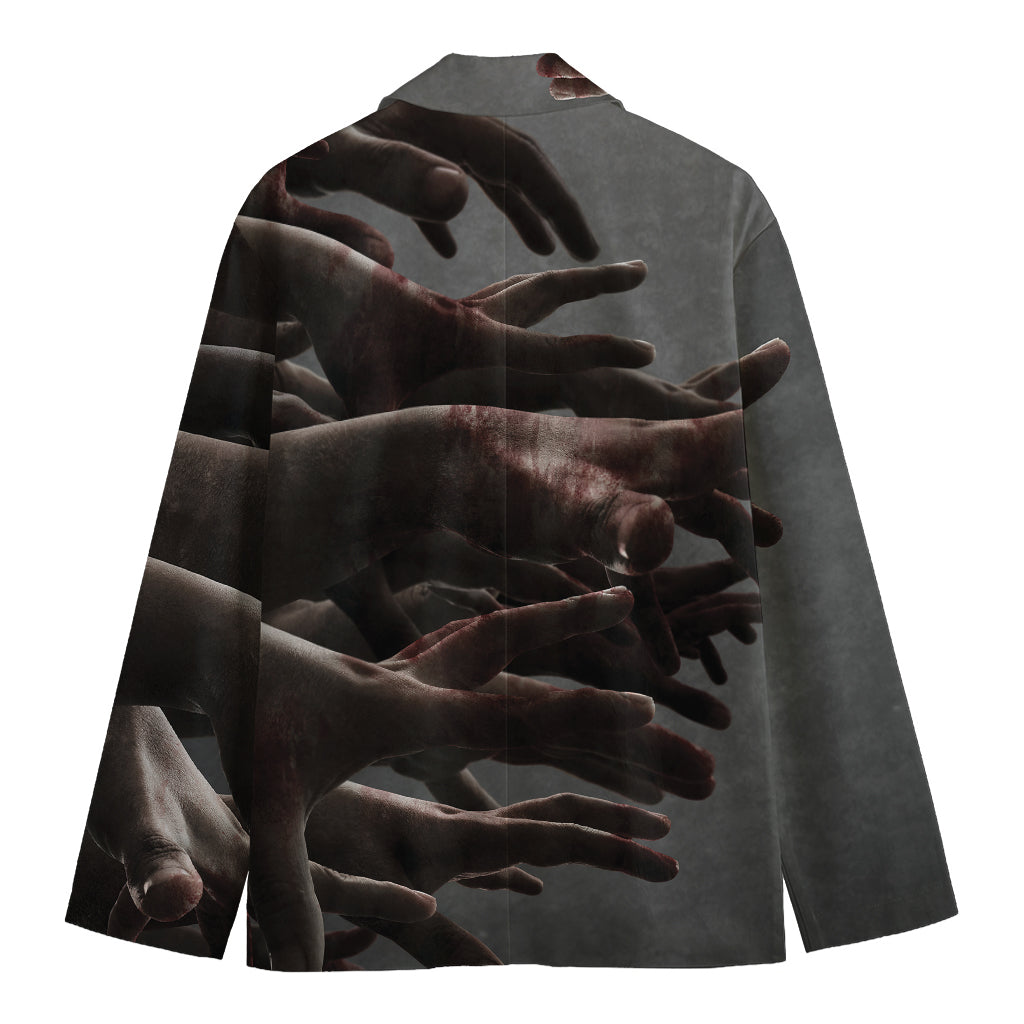 Halloween Zombie Hands Print Men's Cotton Blazer