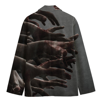 Halloween Zombie Hands Print Men's Cotton Blazer