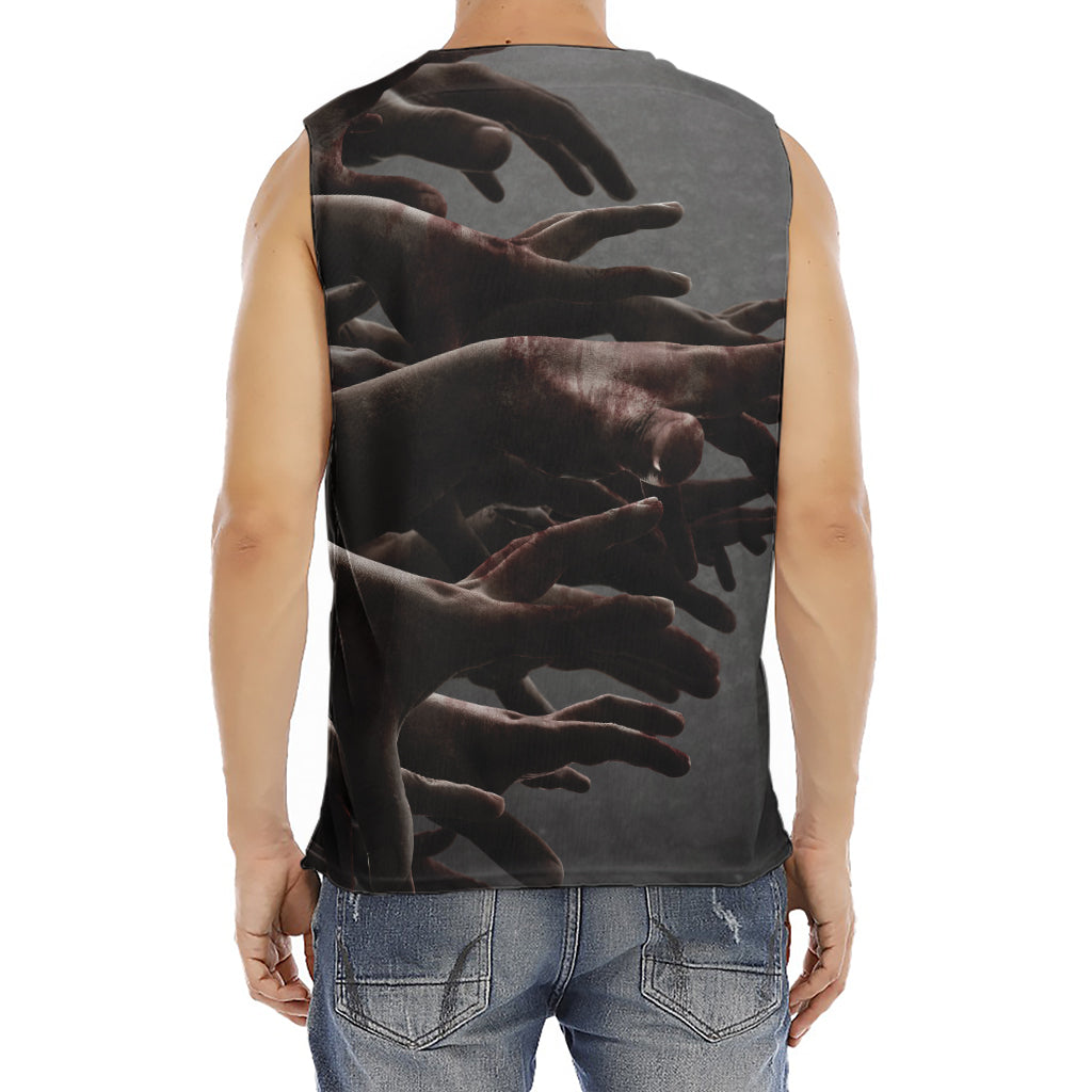 Halloween Zombie Hands Print Men's Fitness Tank Top