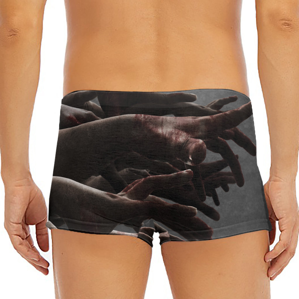 Halloween Zombie Hands Print Men's Short Boxer Briefs